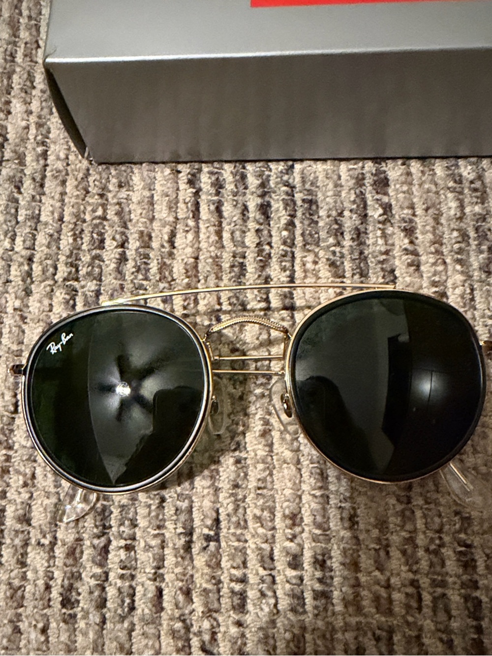 Ray Ban Round Double Bridge Sunglasses Unisex RB 3647 001